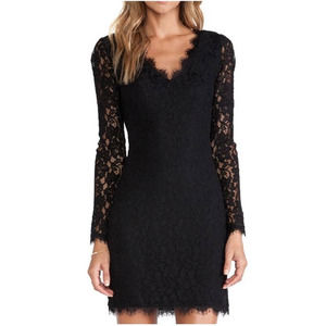 Diane‎ von Furstenberg Black Dakota Lace Dress Size 6
